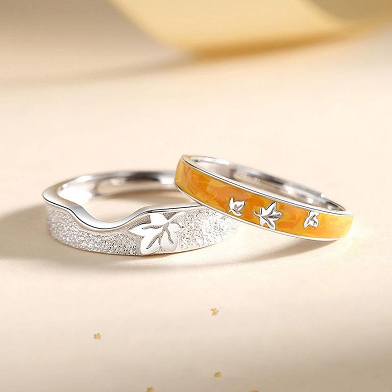Par de Alianças Folhas de Outono