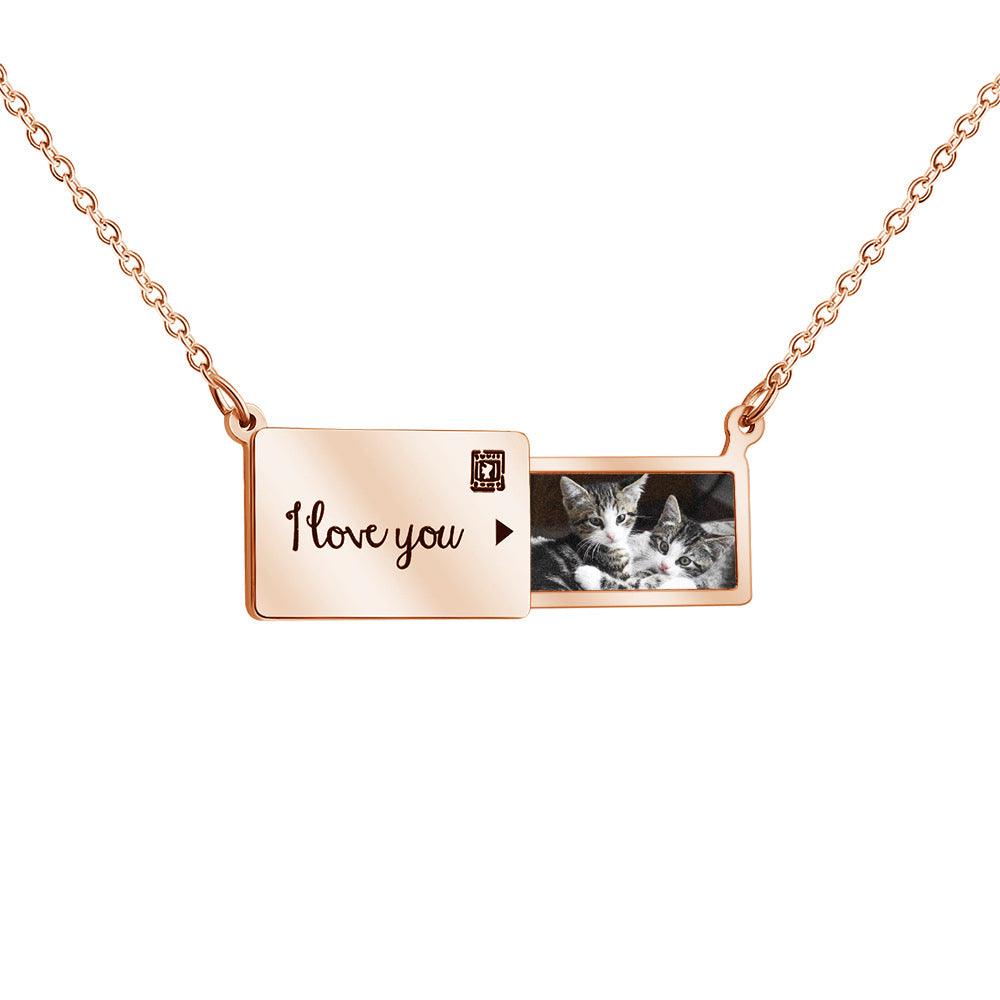 Colar Mensagem de Amor - Foto e Texto Personalizável
