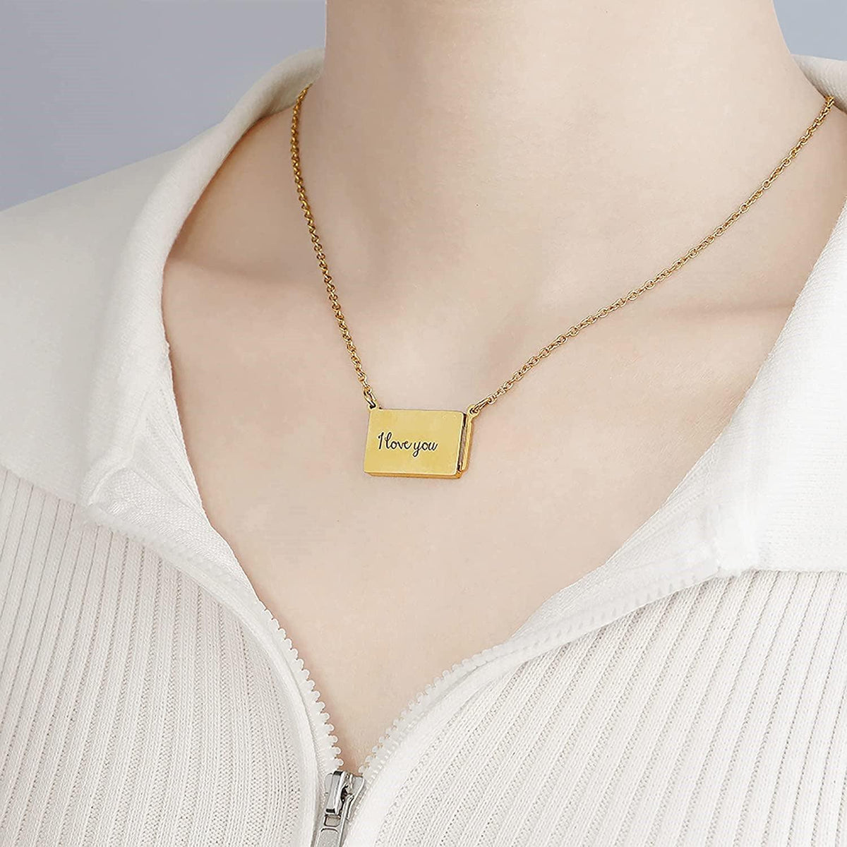 Colar Mensagem de Amor - Foto e Texto Personalizável