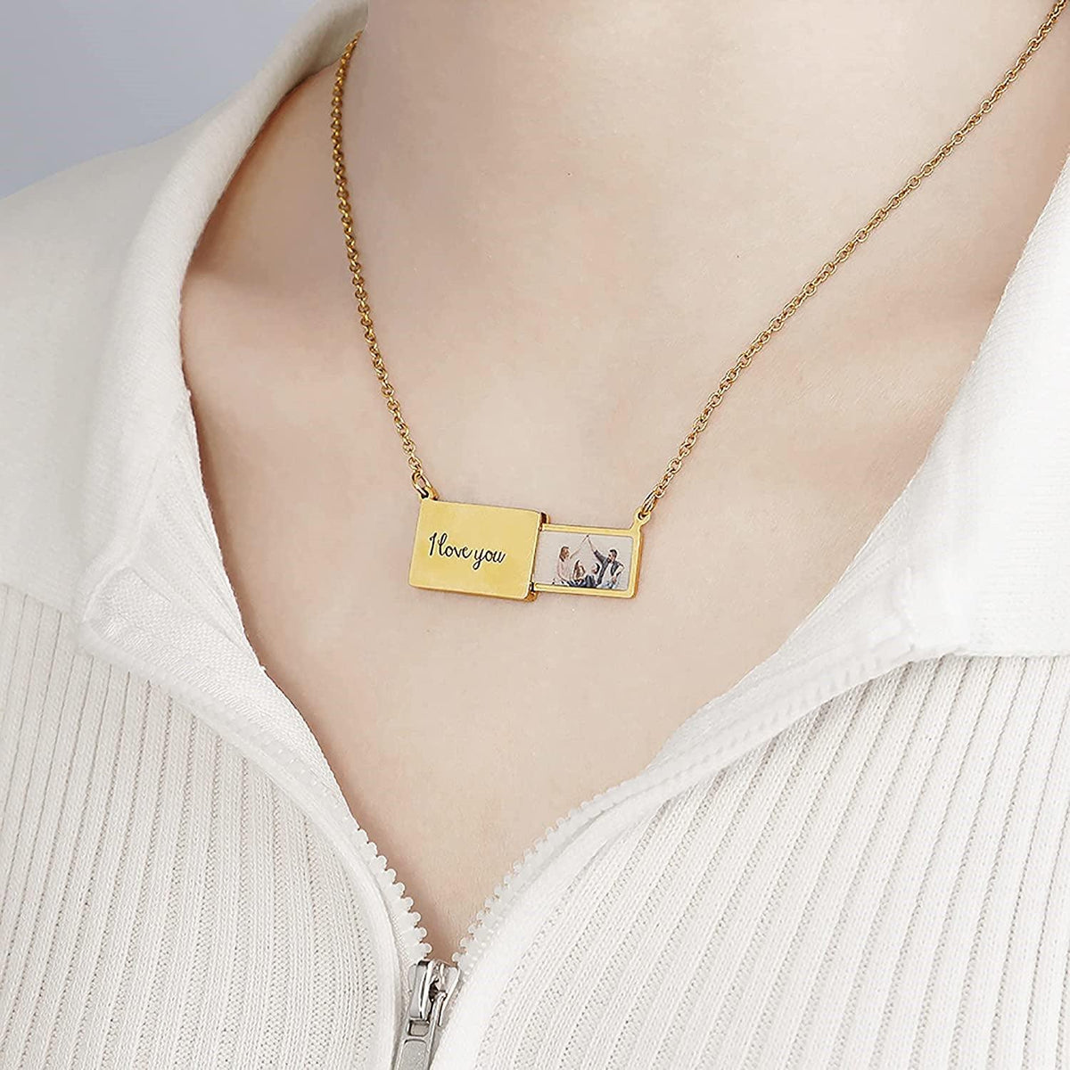 Colar Mensagem de Amor - Foto e Texto Personalizável