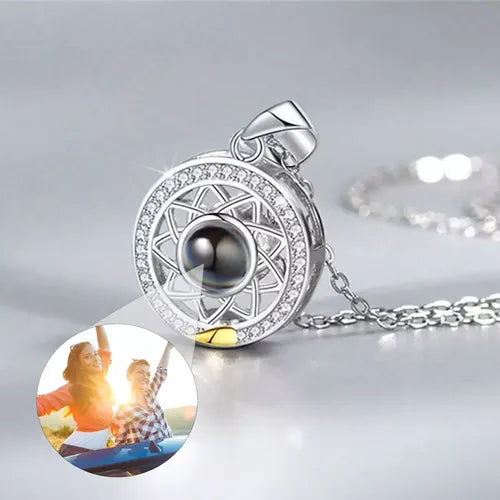 Par de Colares Sol e Lua - Foto Personalizável