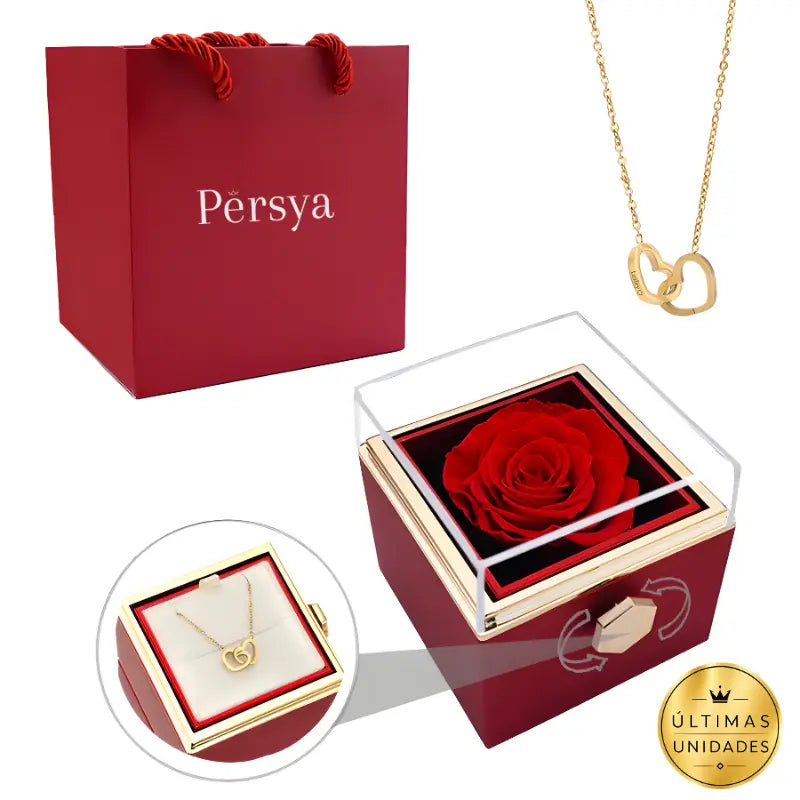 CAIXA DE ROSA PERSYA C/ COLAR PERSONALIZADO