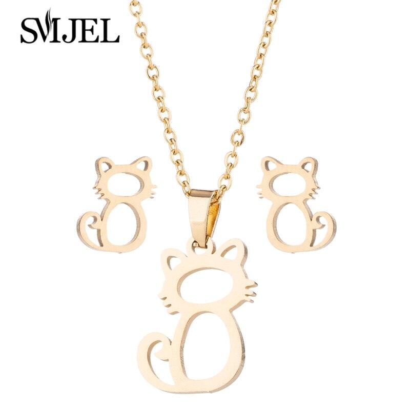 Conjunto Colar e Brinco - Gatinho