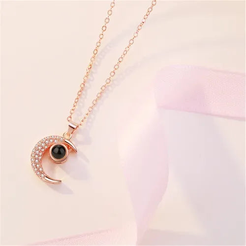Colar Lua do Amor - Foto Personalizável + Caixa Rosa Encantada