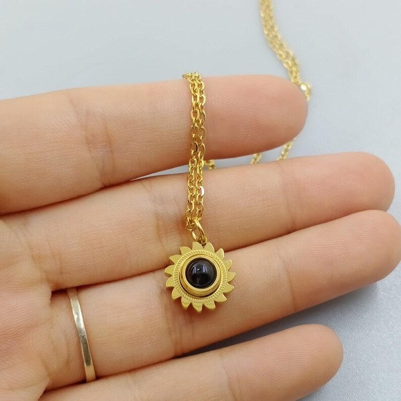 Colar Sol de Amor - Foto Personalizável