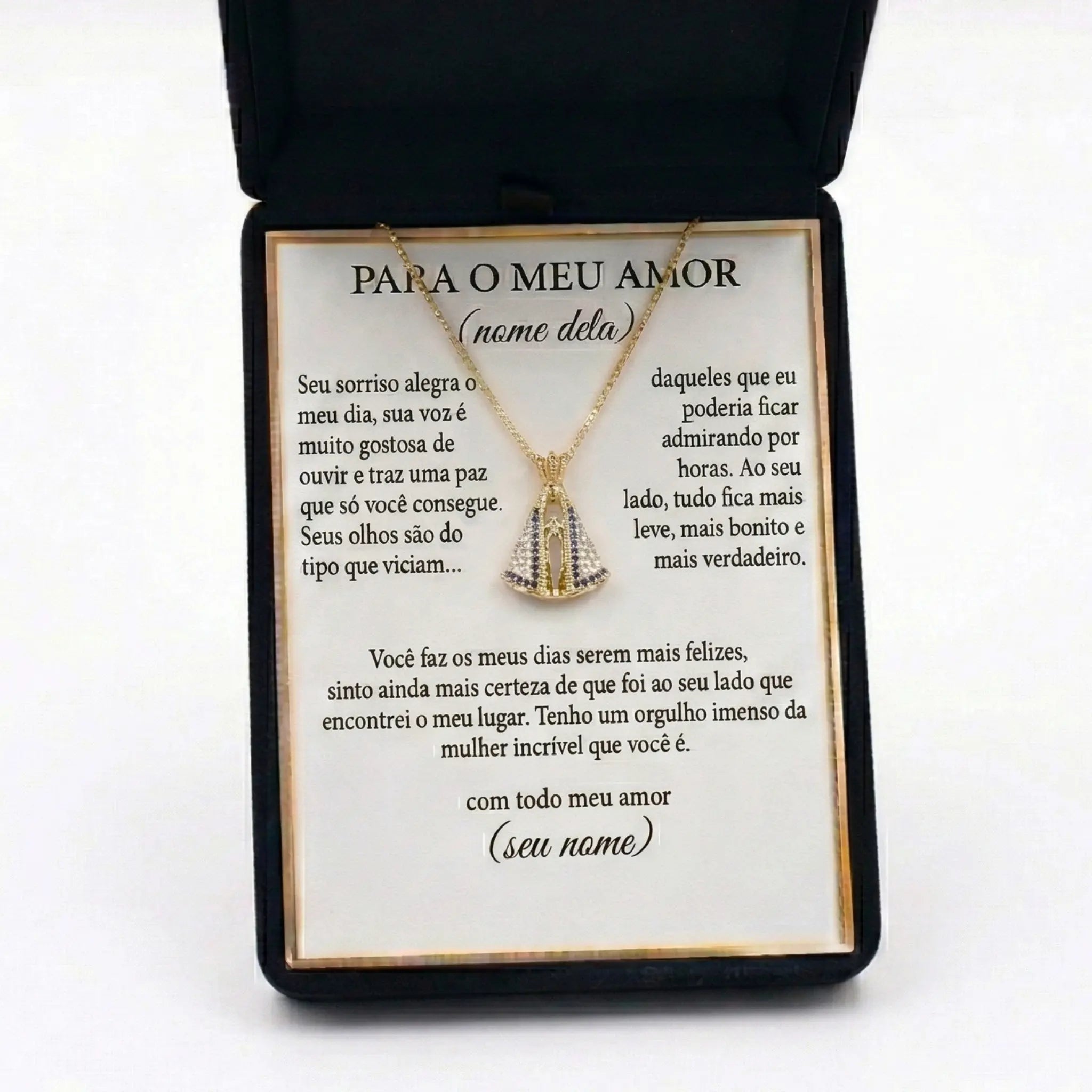 Case Box® Personalize a Carta com Nomes com colar Santa Maria